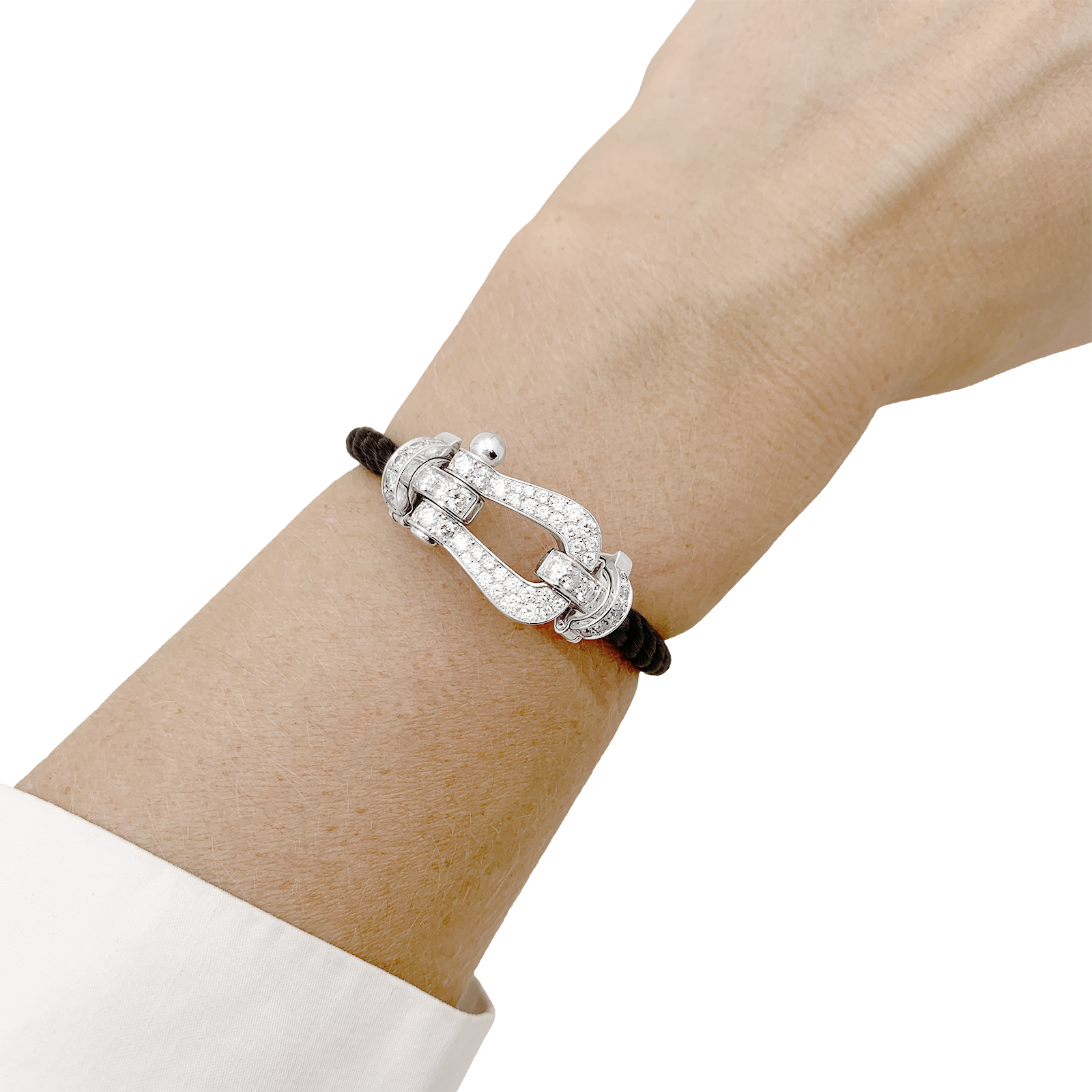 Bracelet Fred, "Force 10" or blanc, diamants. 6