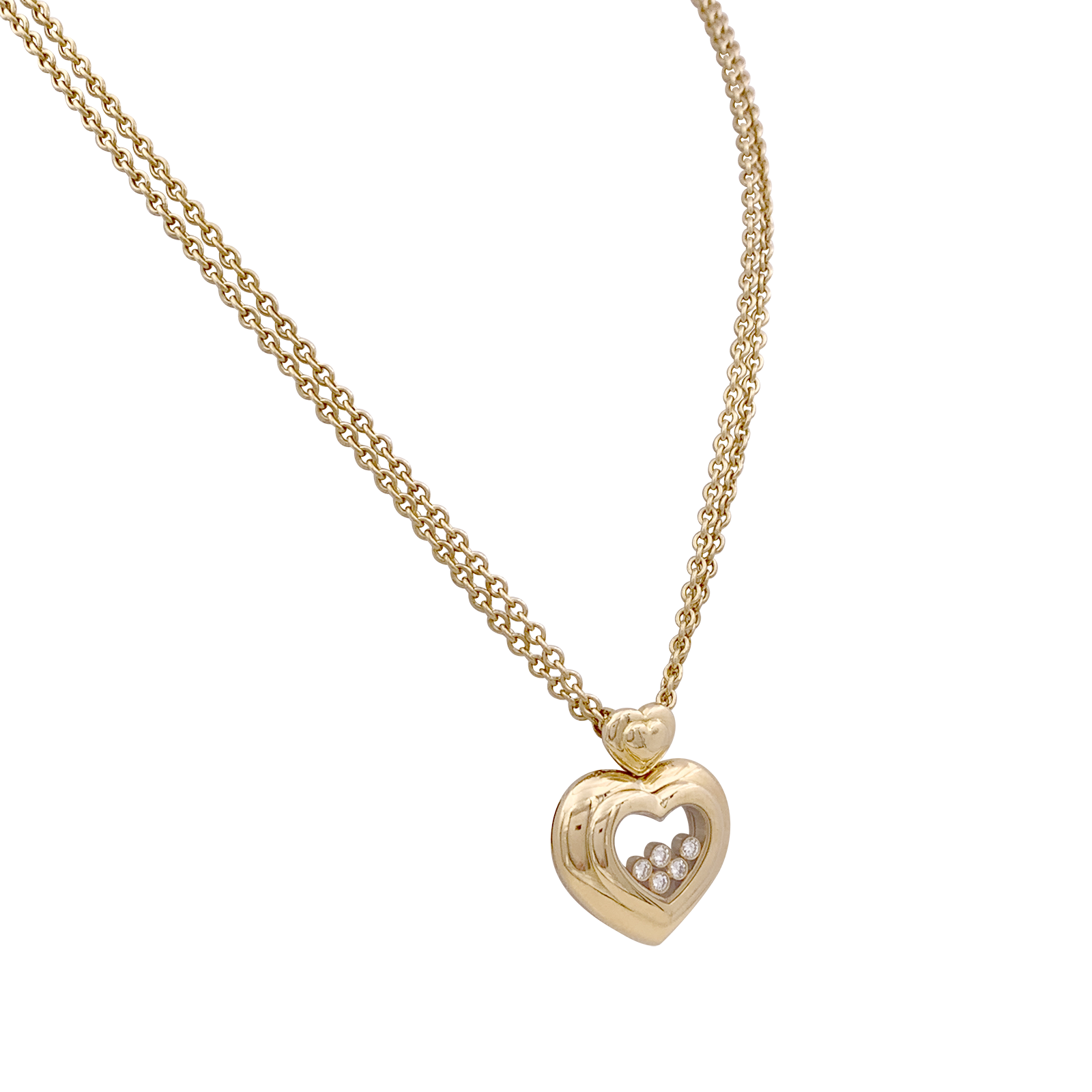 Collier Chopard "Happy Diamonds" or jaune, diamants. 1