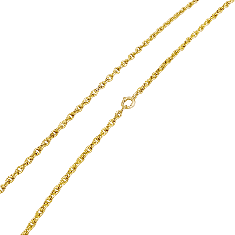 Collier-Sautoir vintage, or jaune 750/000, maille fantaisie. 4
