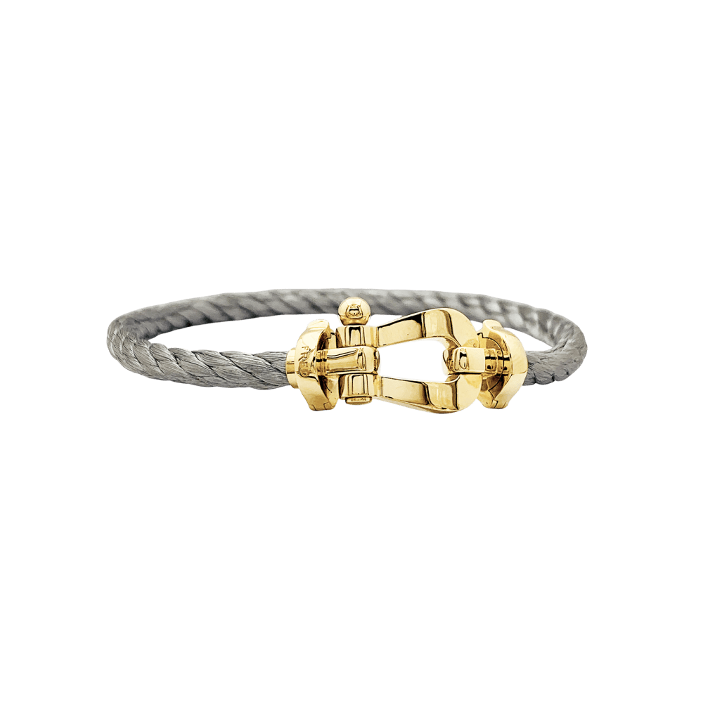Bracelet Fred, "Force 10", or jaune, acier. 4