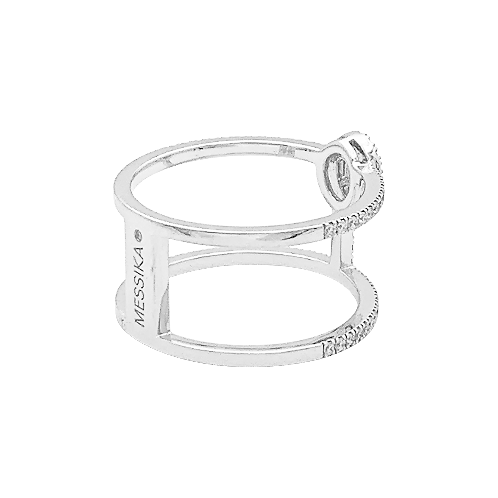 Bague Messika "Glam'Azone" or blanc, diamants. 5