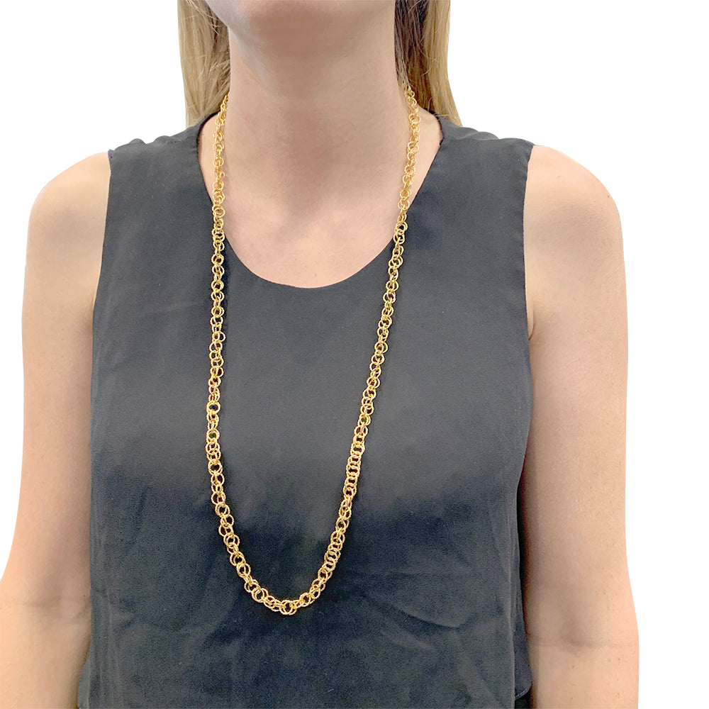 Collier vintage or jaune. 5