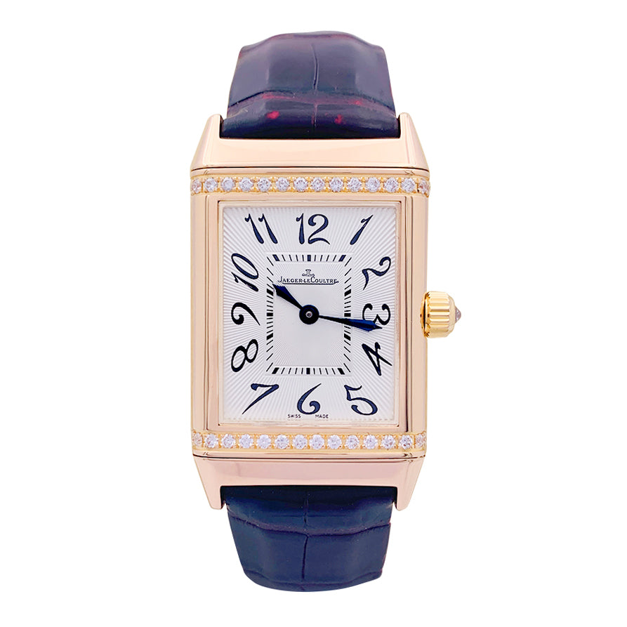 Montre Jaeger-LeCoultre, "Reverso Duetto", en or rose et diamants. 3