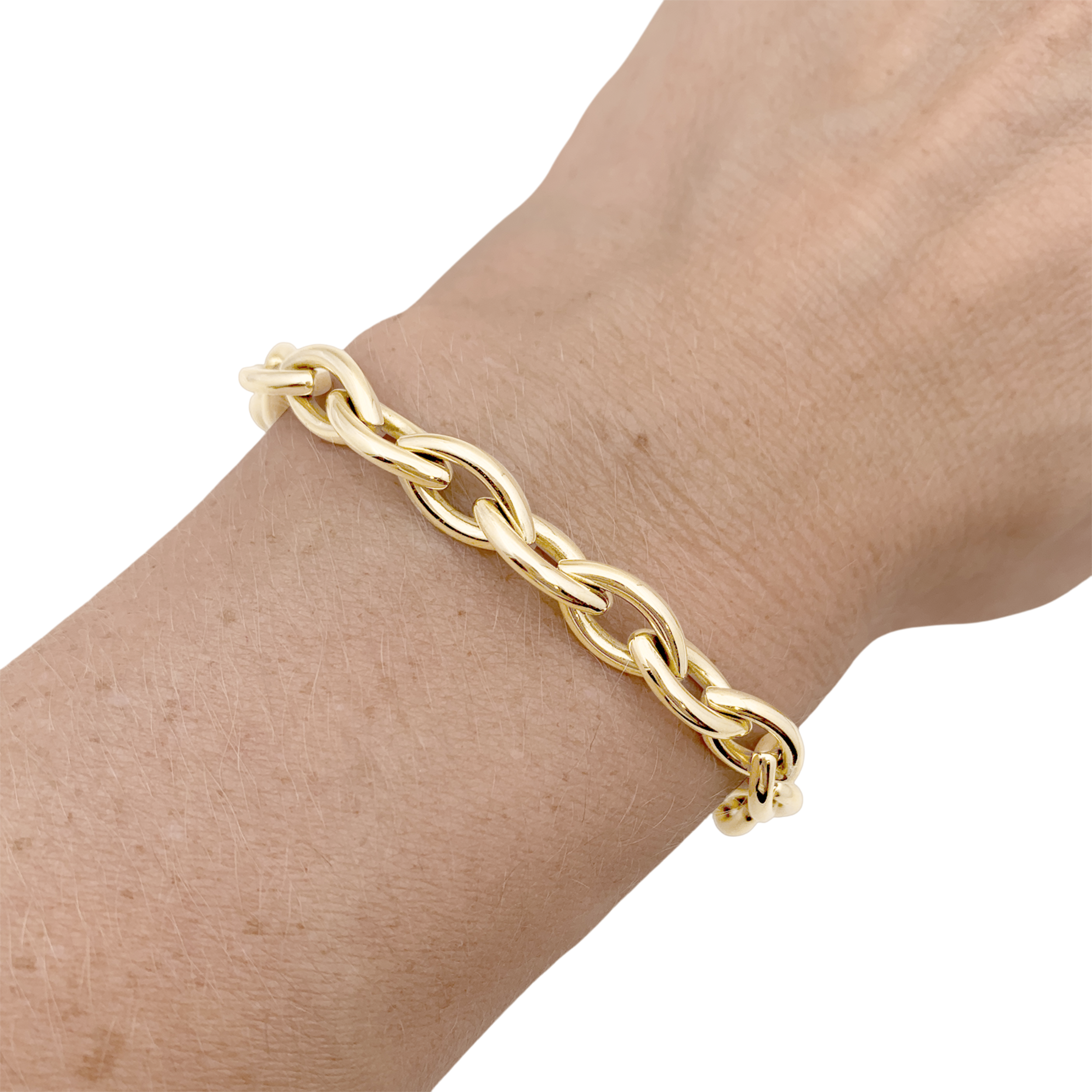 Bracelet Poiray, or jaune maillons navettes. 5
