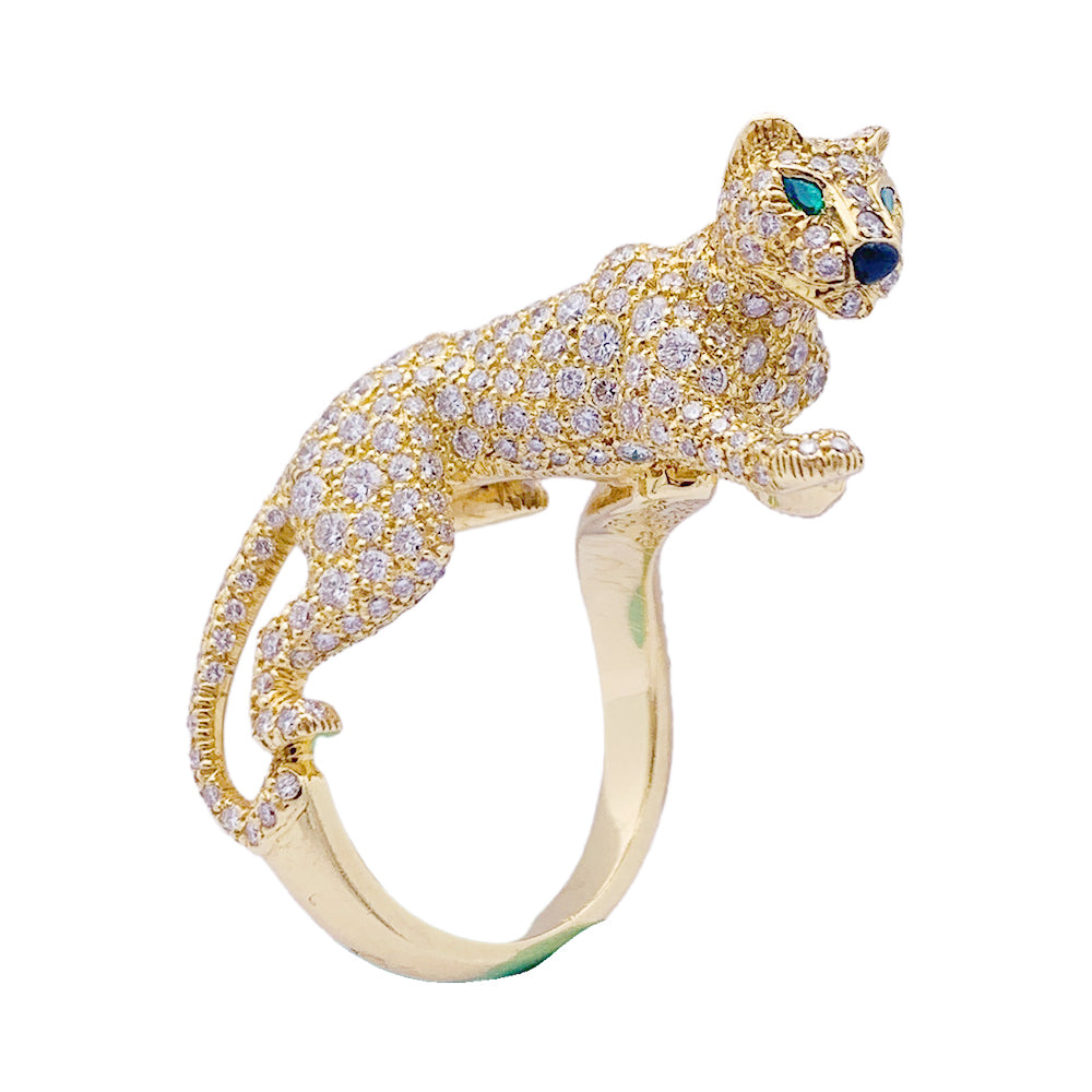 Bague Haute Joaillerie Cartier, "Panthère de Cartier", or jaune, diamants. 1