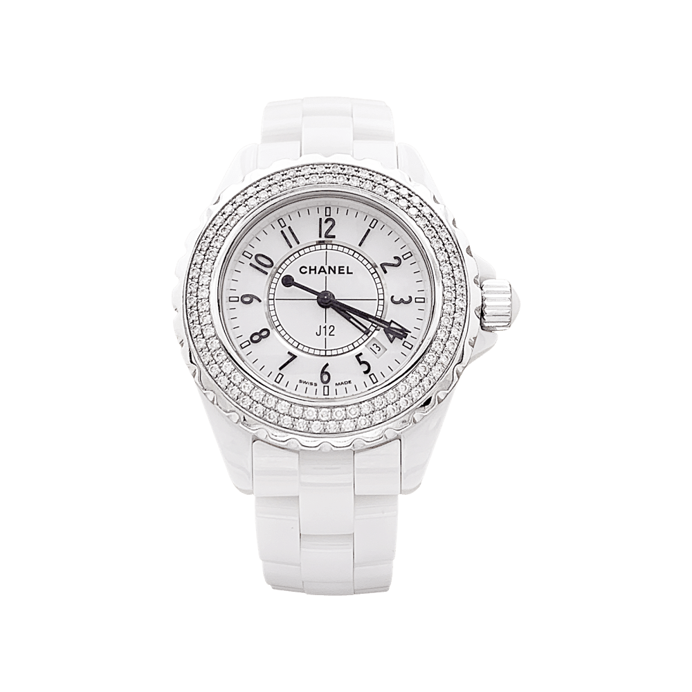 Montre Chanel, "J12", céramique blanche et diamants. 1