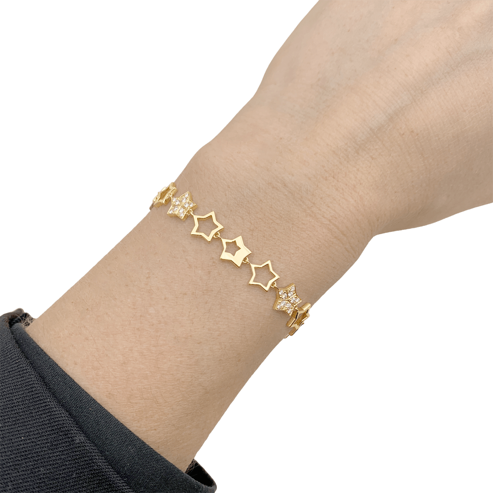 Bracelet Fred, "Star", or jaune et diamants. 5