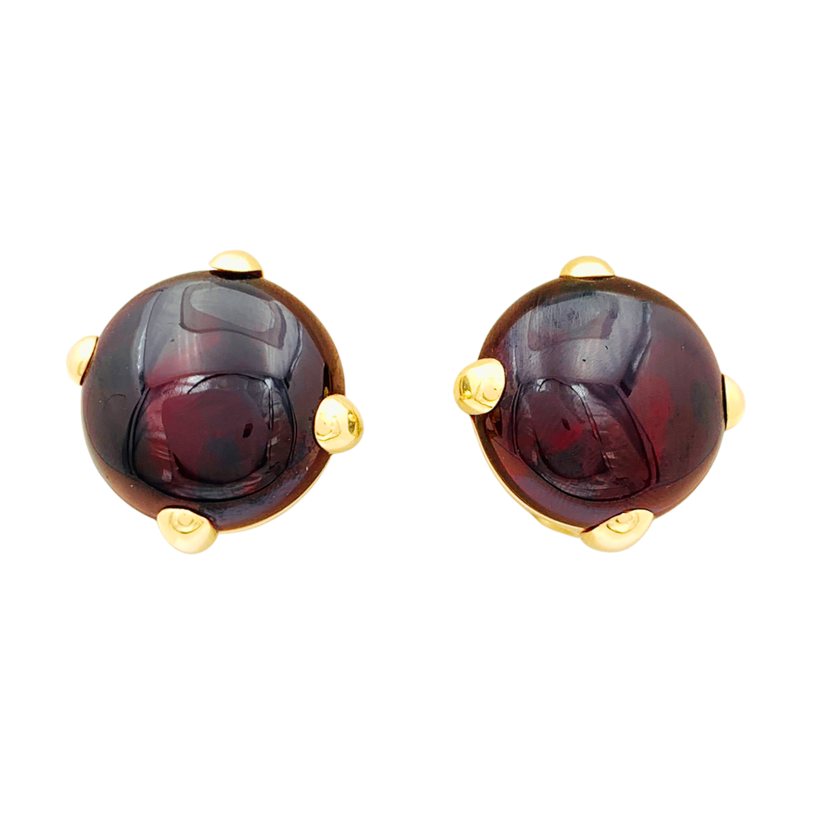 Boucles d'oreilles Pomellato, "Griffe", grenat, or jaune. 1