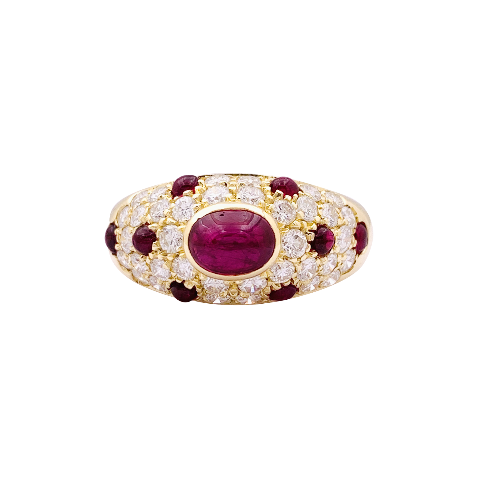Bague Cartier, "Corinthe", or jaune, rubis, diamants. 4