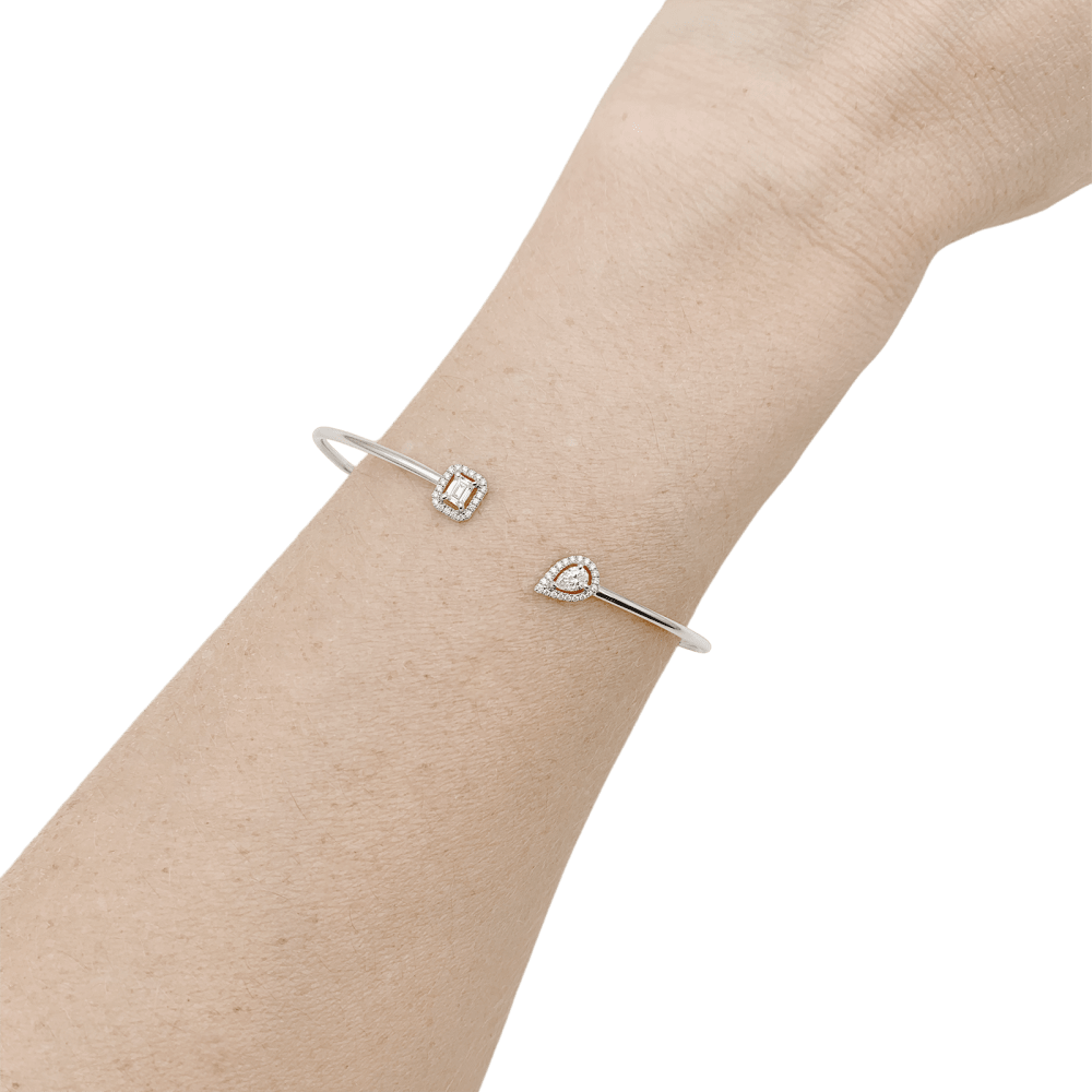 Bracelet Messika, "Jonc Flex Toi & Moi My Twin", or blanc et diamants. 5