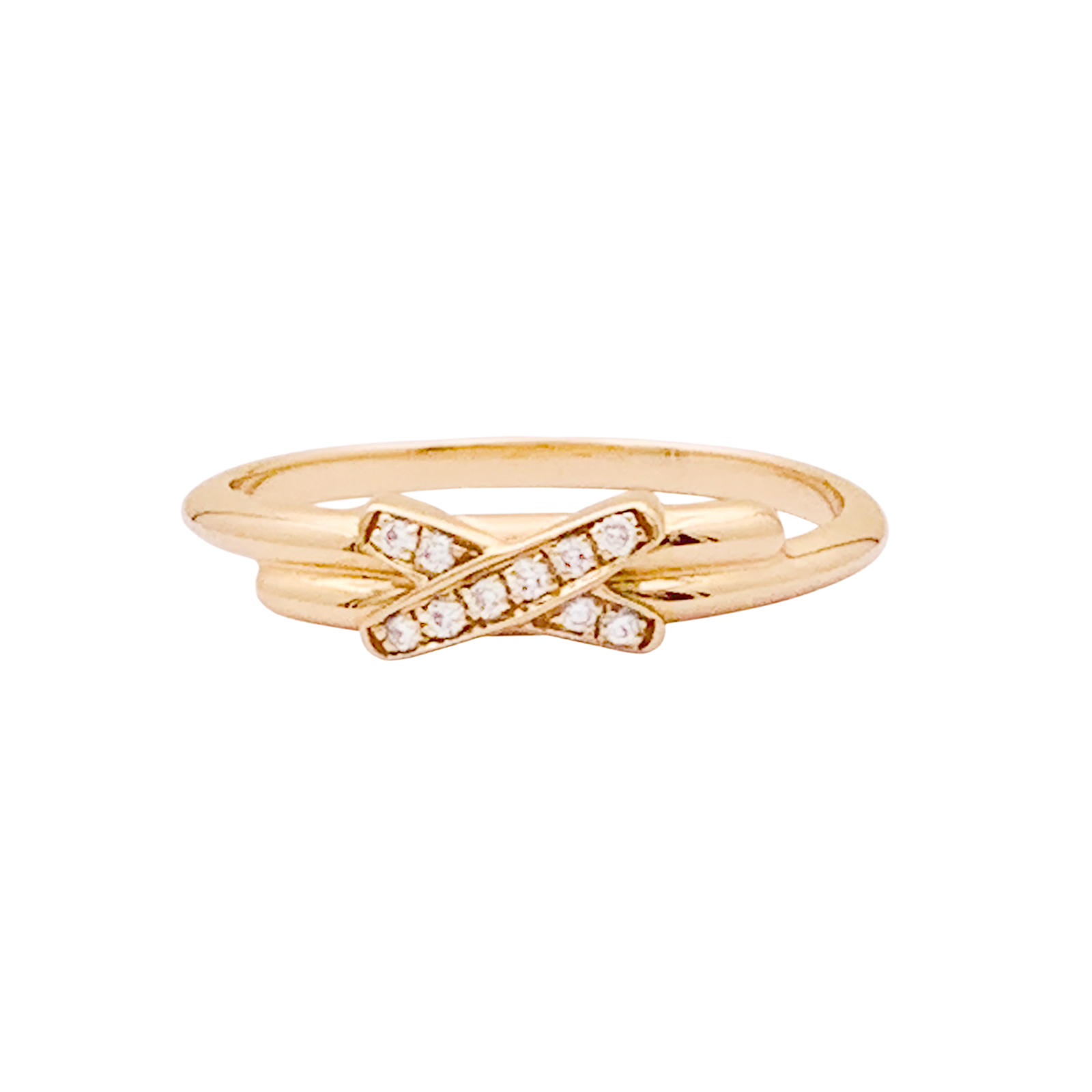 Bague Chaumet, "Jeux de Liens", or rose et diamants. 1