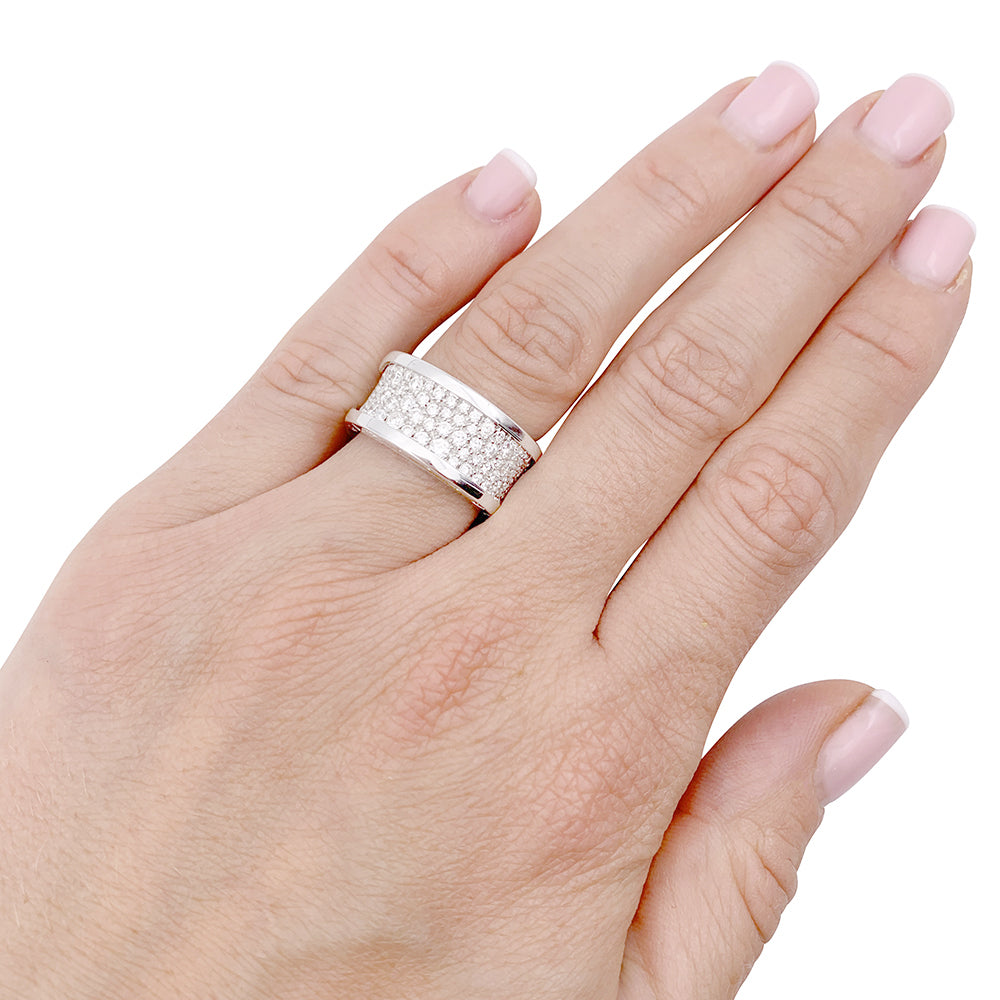Bague Bulgari, "B.Zero1", or blanc et pavé diamants. 3