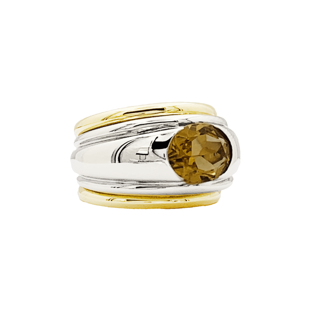 Bague Boucheron, "Roxane" deux tons d'or et citrine. 2