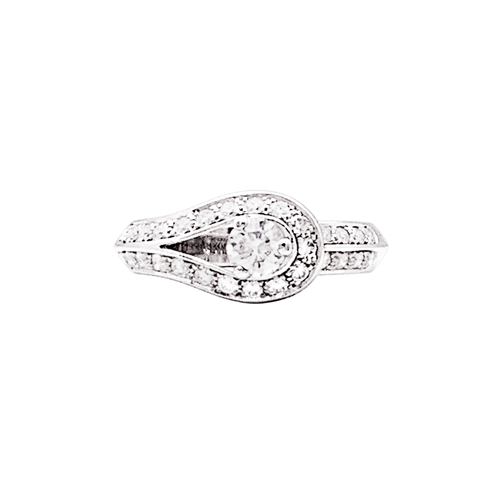 Bague Van Cleef & Arpels, "Solitaire Couture", platine, diamants. 1