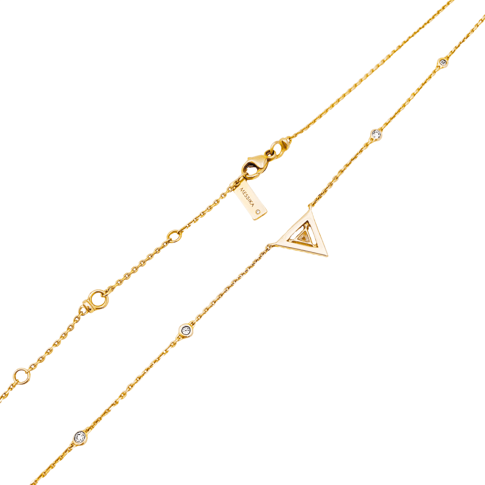 Collier Messika, "Théa", or rose et diamants. 4