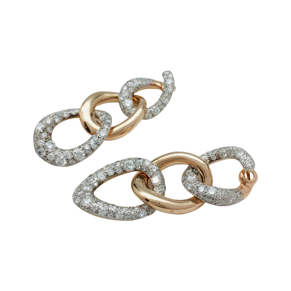 Boucles d'oreilles Pomellato, "Tango", en or rose et diamants. 2