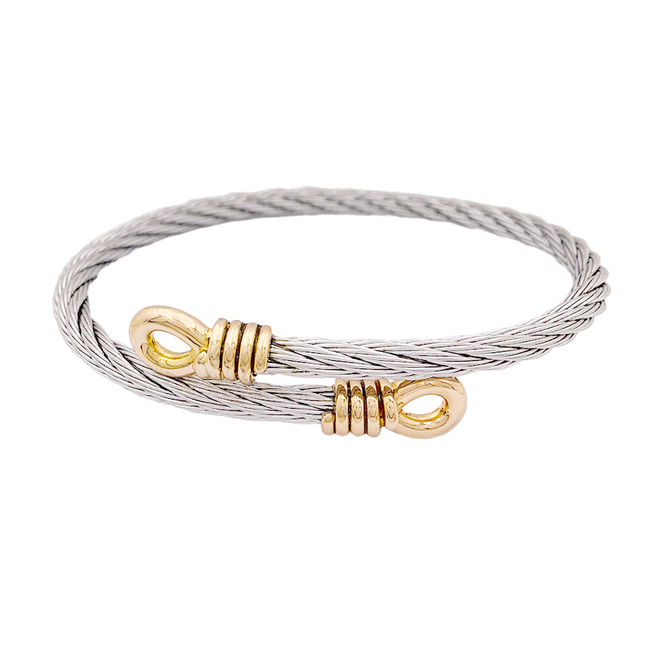 Bracelet Fred "Force 10", or et acier. 1
