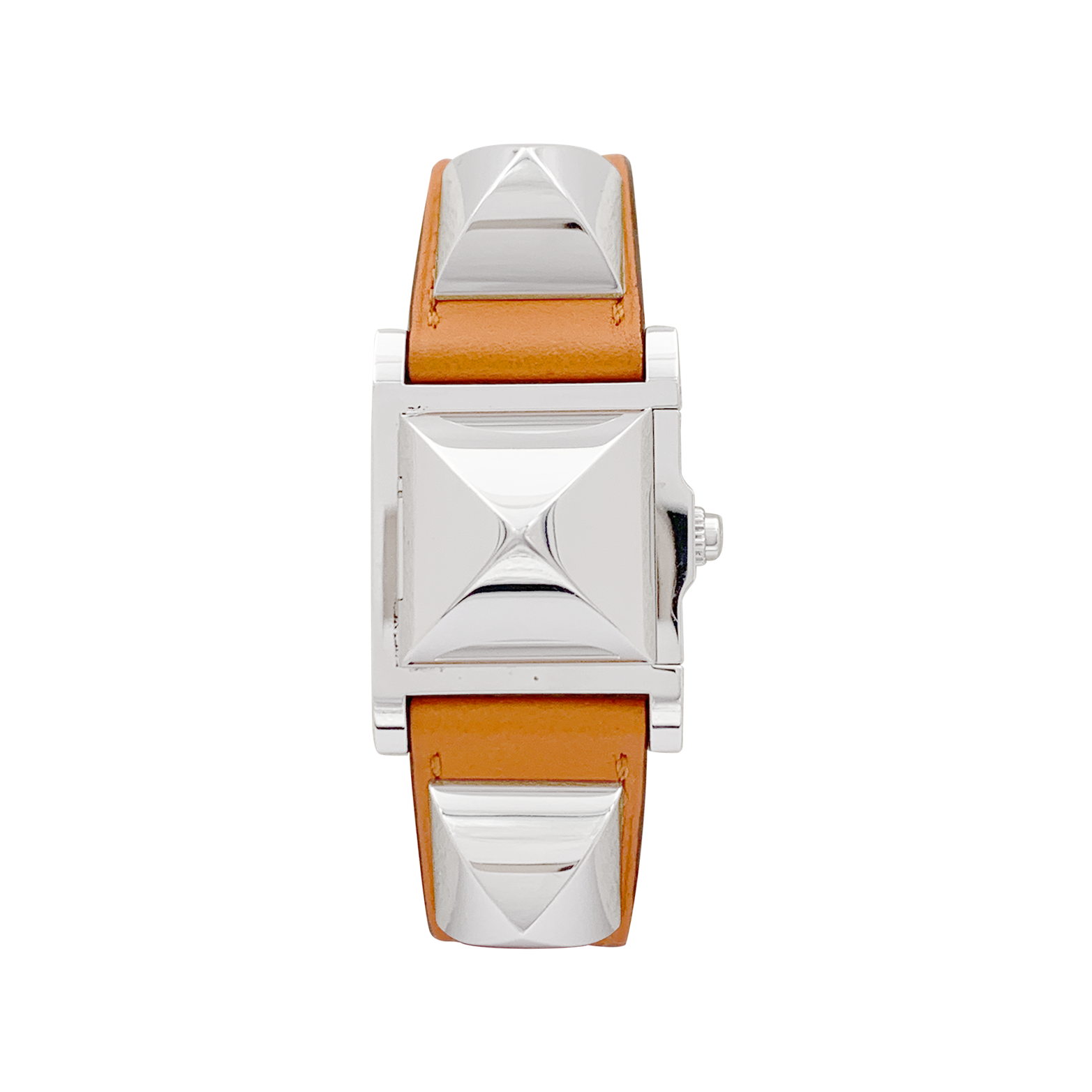 Montre Hermès "Médor" acier, cuir. 2