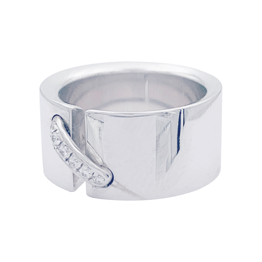Bague Chaumet,"Liens", or blanc et diamants, lien unique. 1