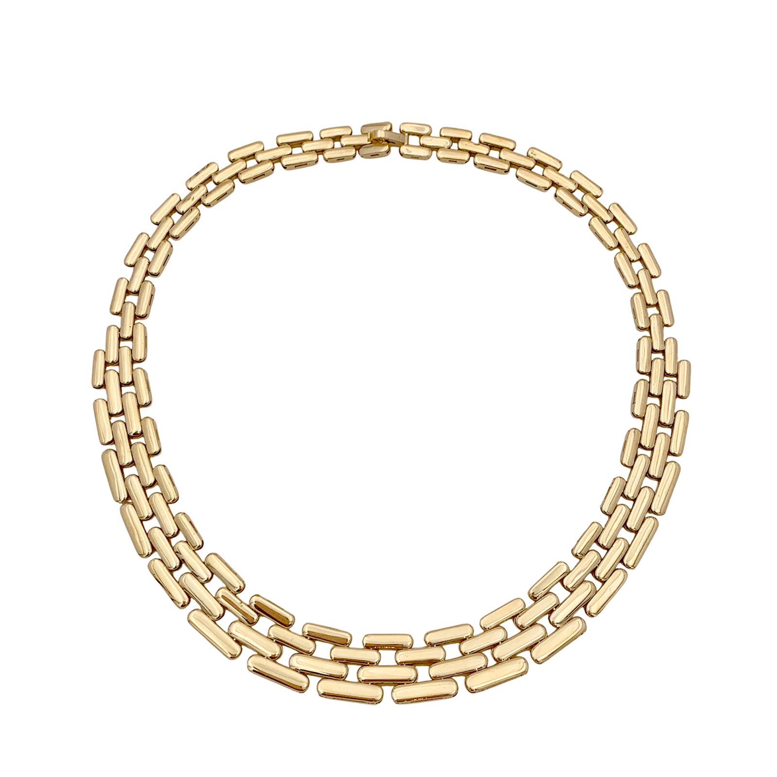 Collier Fred maillons articulés, or jaune, diamants. 4