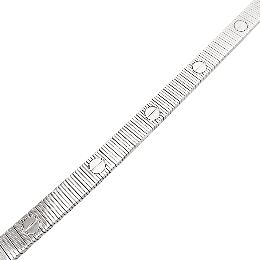 Bracelet Cartier, "Love Unlimited Souple", or blanc. 3
