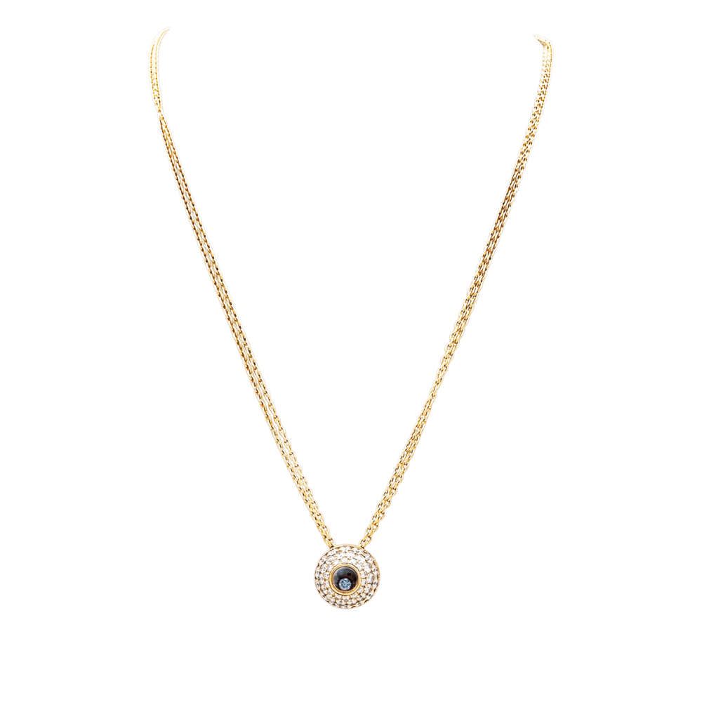 Collier Chopard, "Happy Spririt", or jaune, diamants et nacre bleue. 1