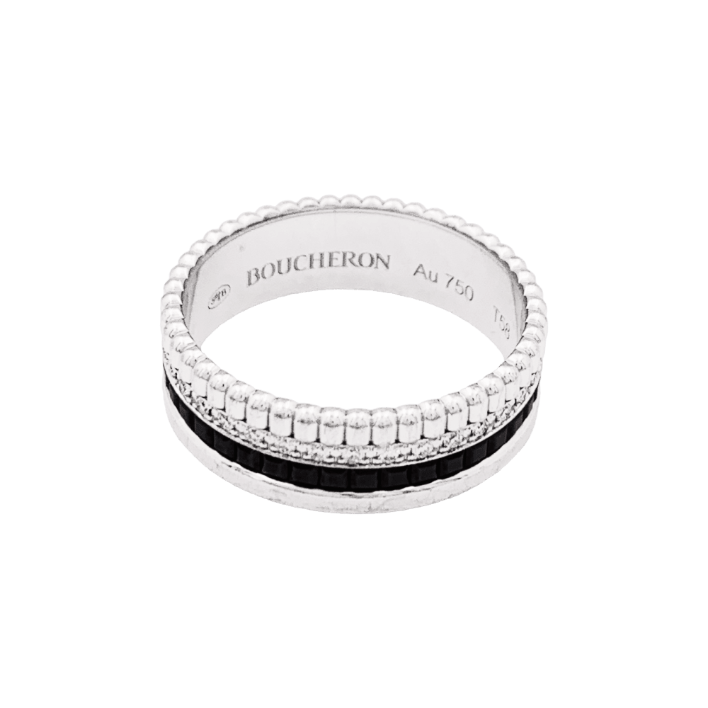 Bague Boucheron,"Quatre Black Edition Small", en or blanc, PVD et diamants. 2