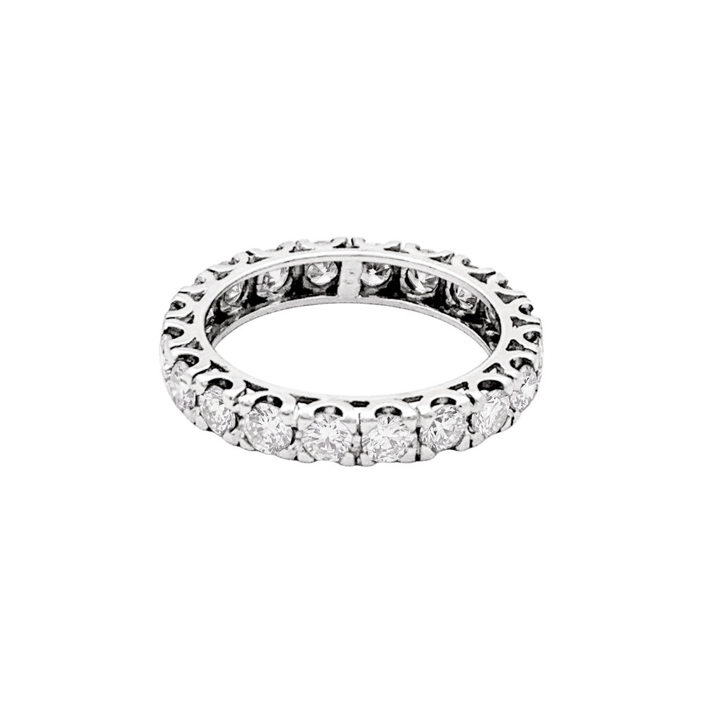 Alliance tour complet, or blanc et diamants. 4