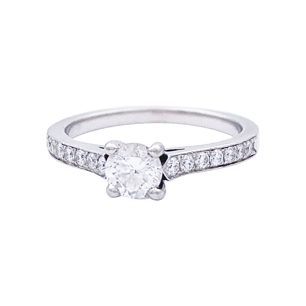 Bague solitaire Piaget, "Limelight", platine, diamants. 1