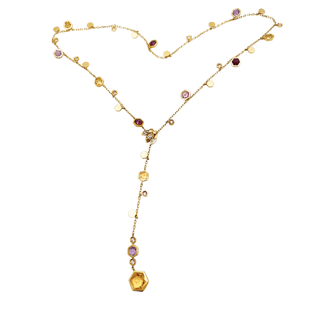 Collier Piaget, "Magic Garden Limelight", or jaune, diamants, pierres de couleur. 5