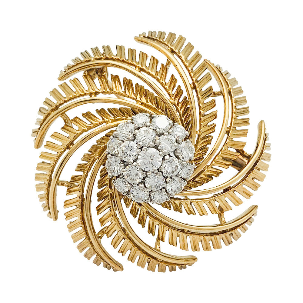 Clip vintage Cartier, or jaune et diamants. 1