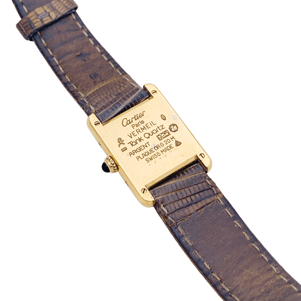 Montre Cartier, "Tank Must" argent plaqué or, cuir. 5