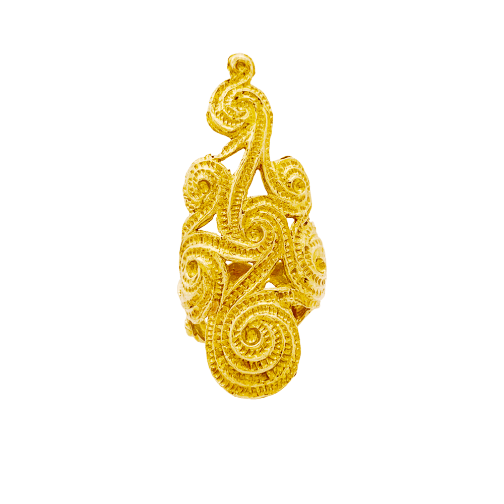 Bague "volutes" or jaune. 1