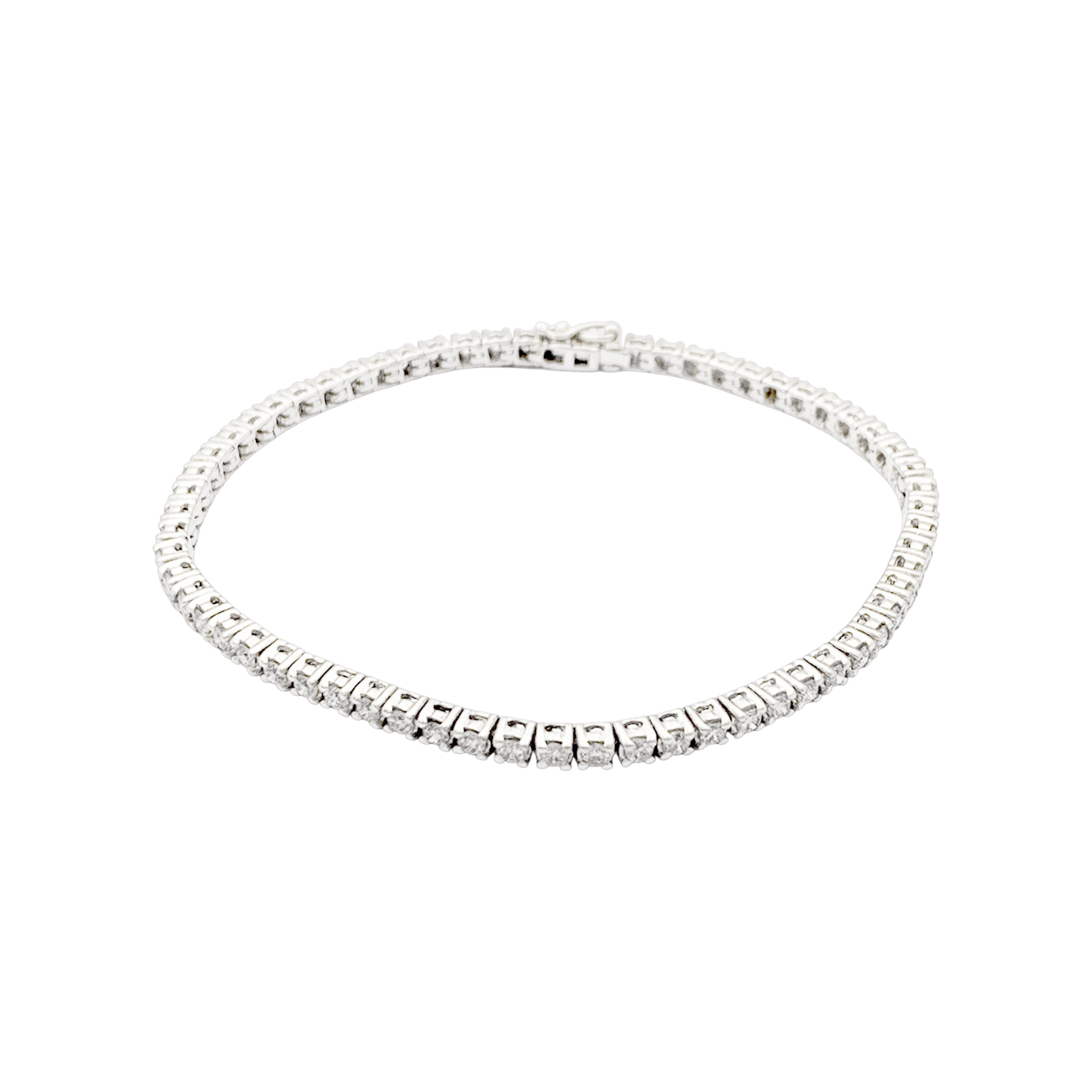 Bracelet ligne or blanc, diamants, 4,56 carats. 2