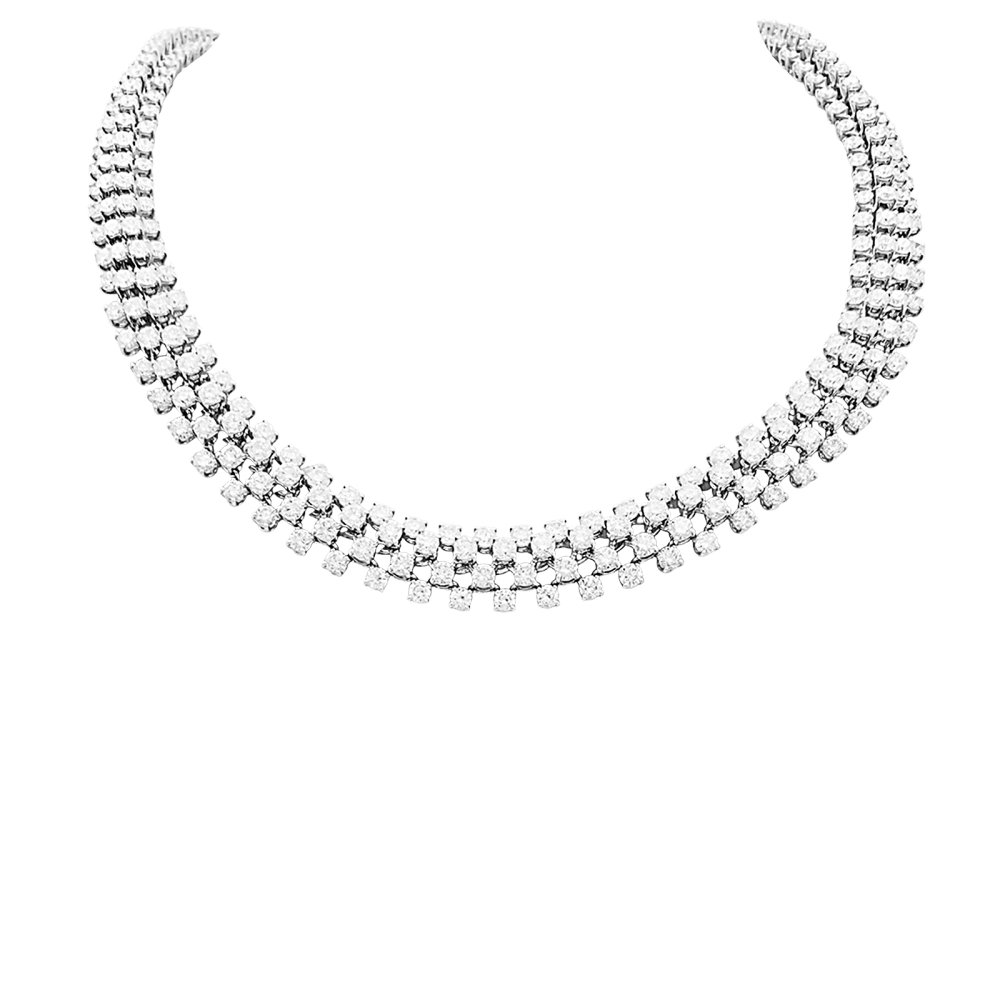 Collier Boucheron, "Angélique", rivière de diamants, or blanc. 1
