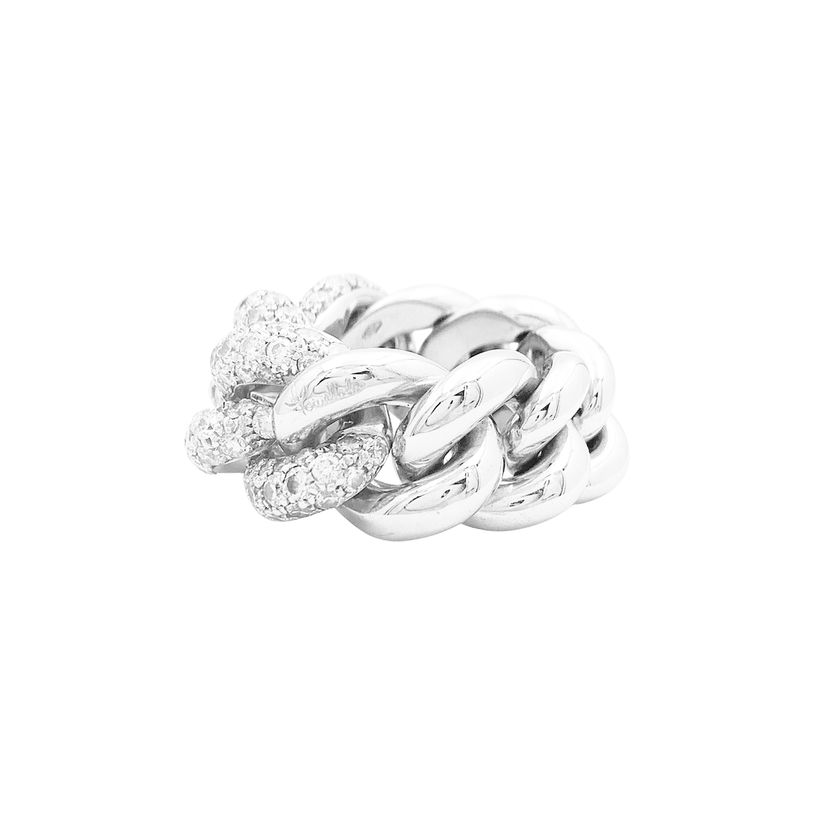 Bague Pomellato "Catene", or blanc et diamants. 2