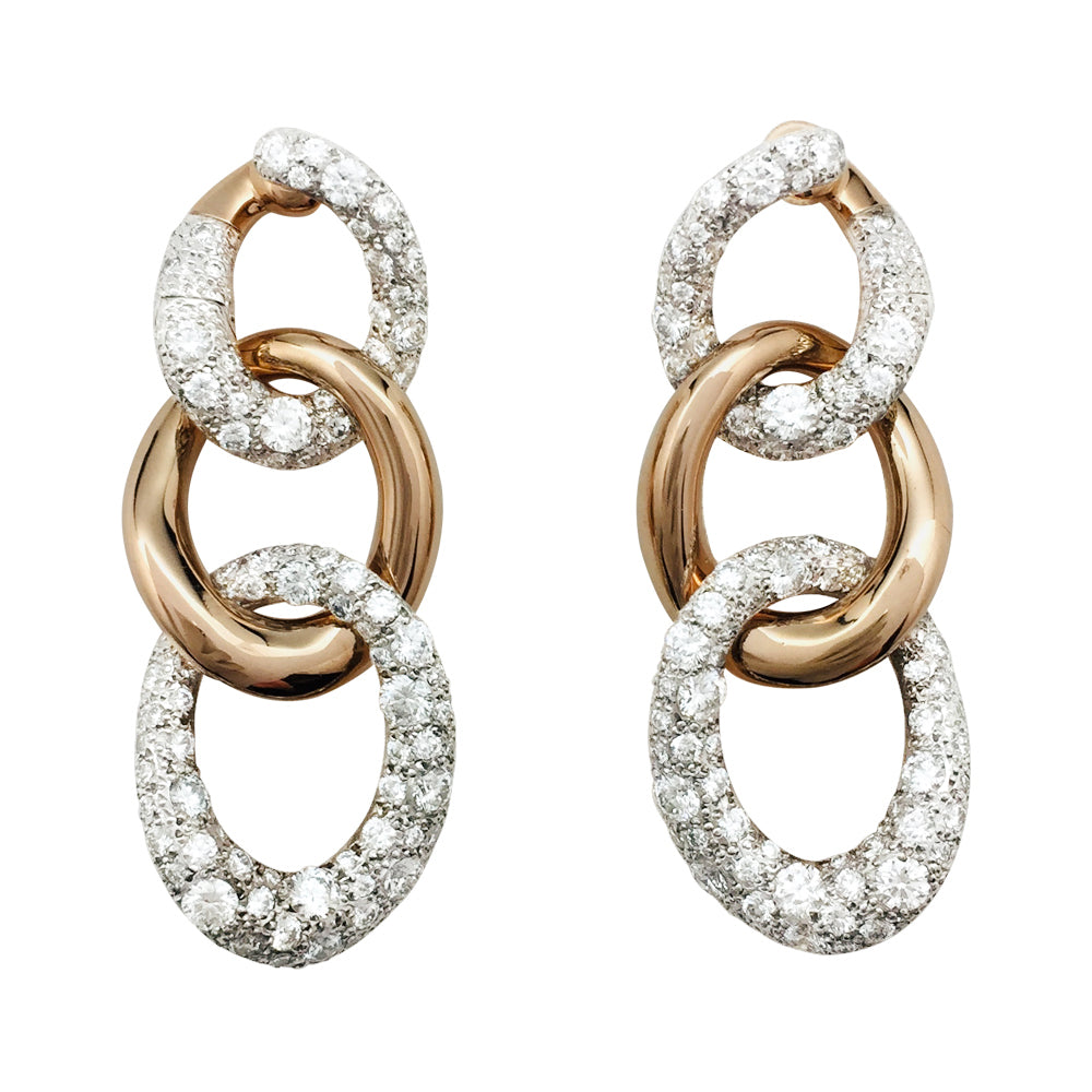 Boucles d'oreilles Pomellato, "Tango", en or rose et diamants. 3