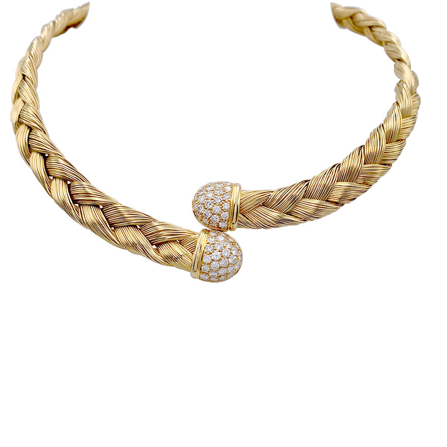 Collier vintage or jaune et diamants. 7