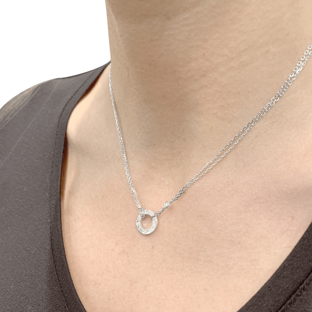Collier Cartier, « Love», or blanc, diamants. 5