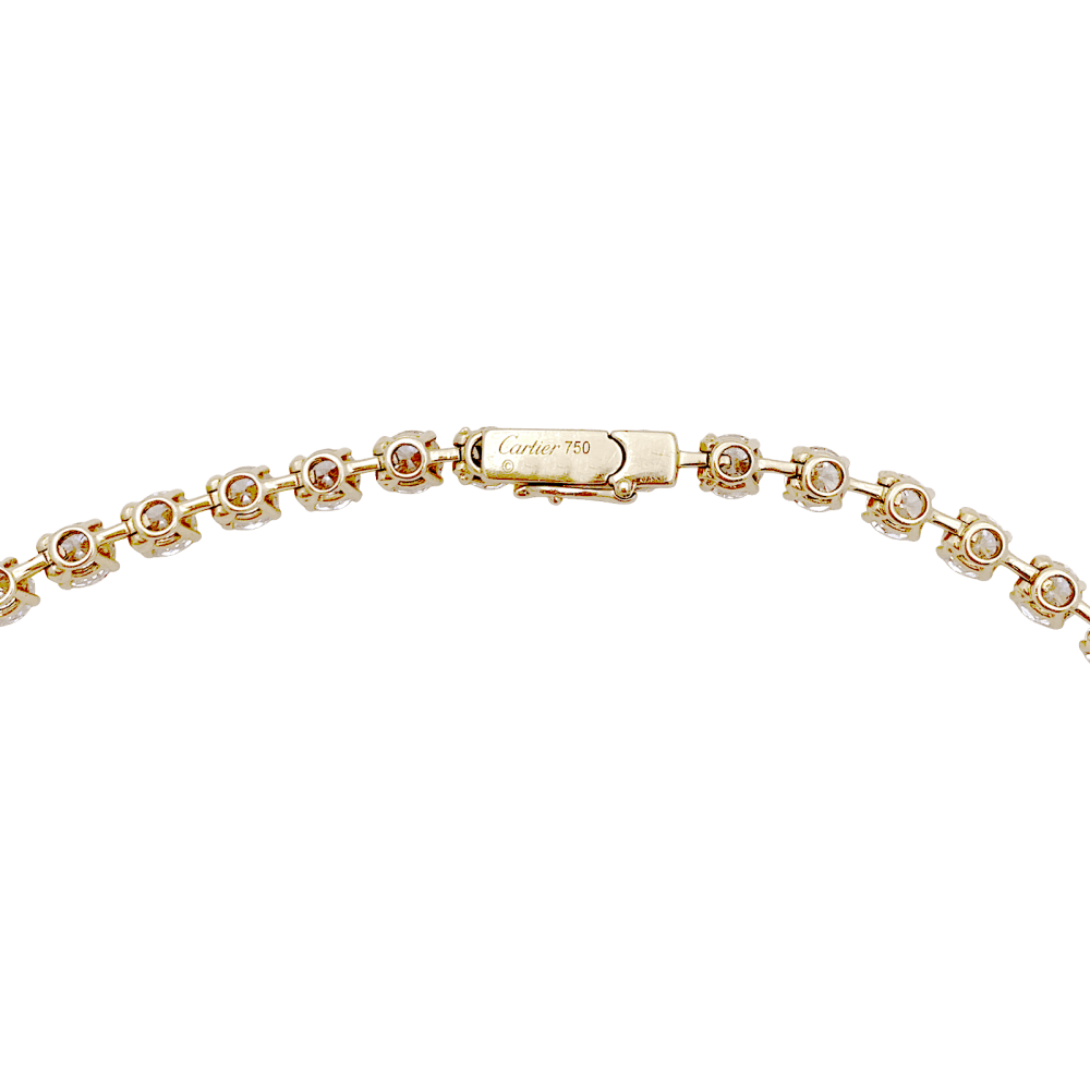 Collier rivière Cartier, or jaune et diamants. 4