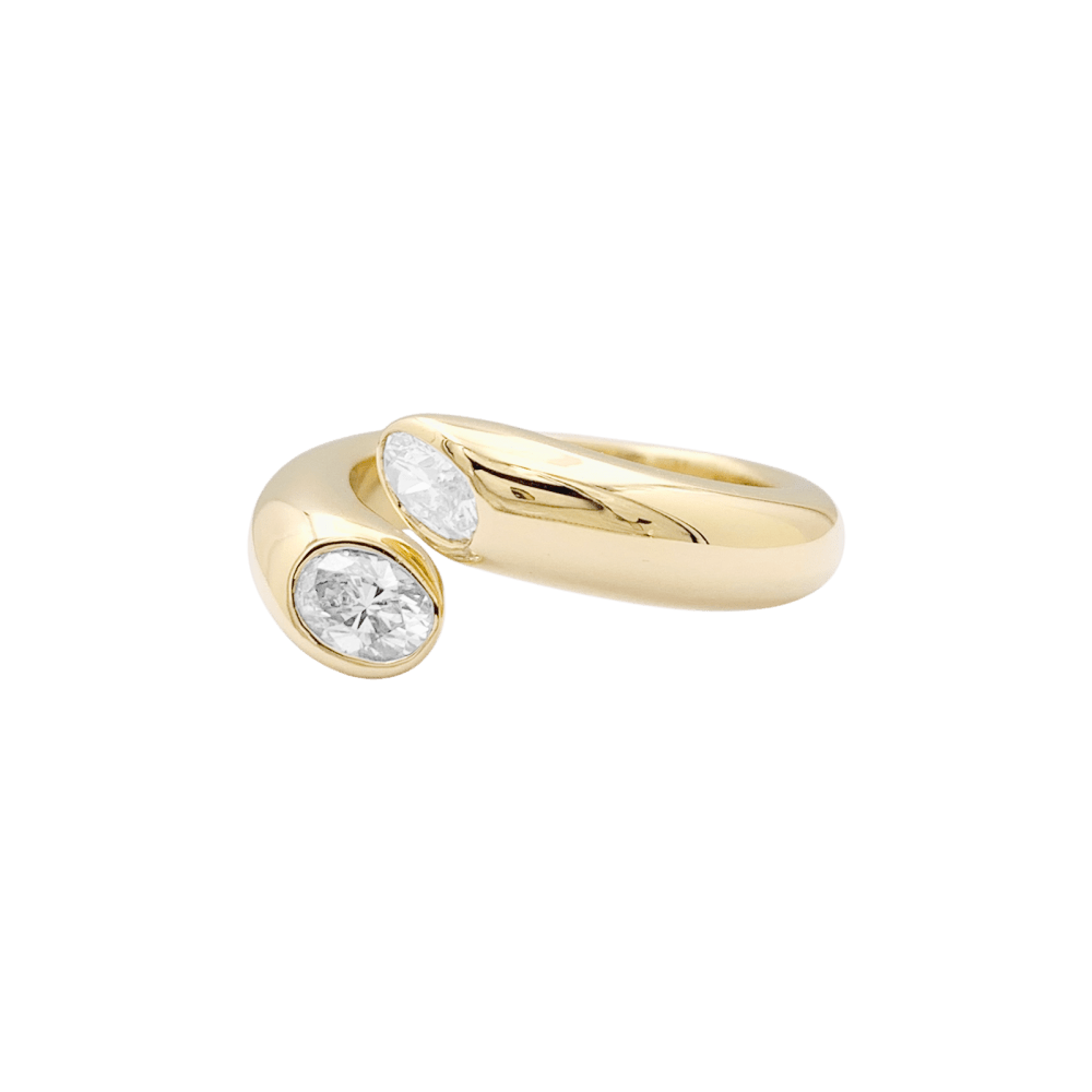Bague Cartier, "Ellipse Deux Têtes Croisées", or jaune, diamants. 4