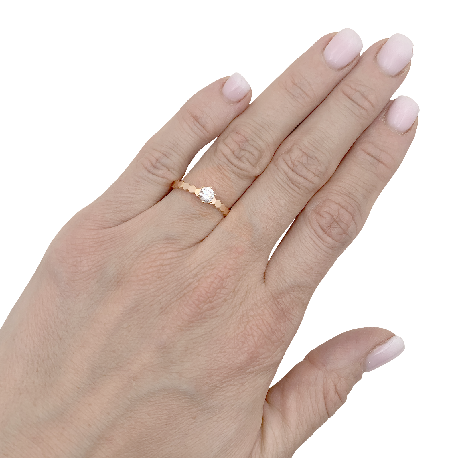 Bague CHAUMET "Bee" en or rose et diamant. 6