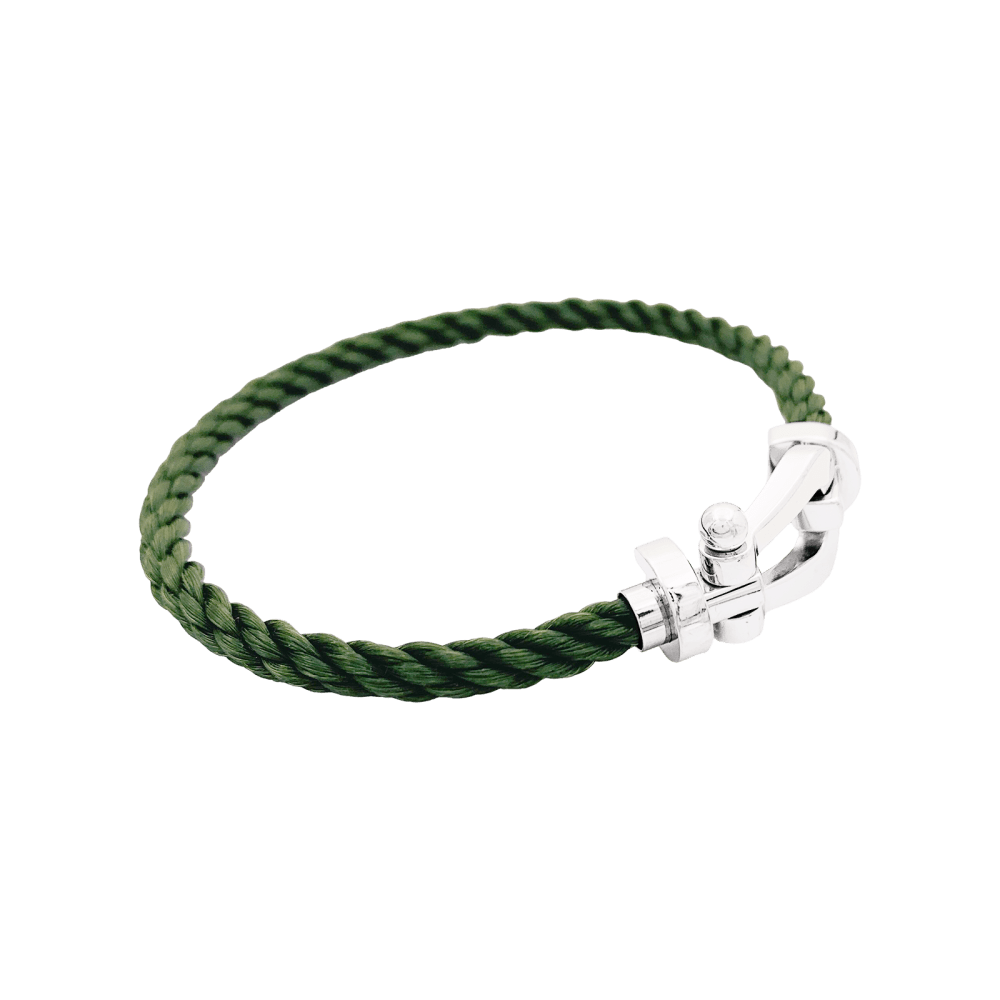Bracelet Fred, "Force 10", or blanc, corderie. 2