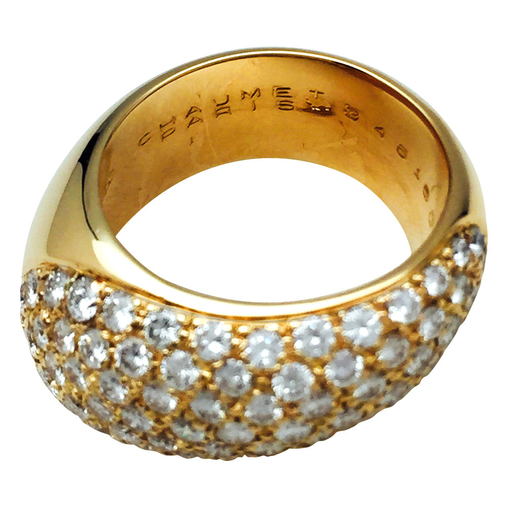Bague Chaumet, modèle "Hommage à Venise", en or jaune et diamants. T54 2