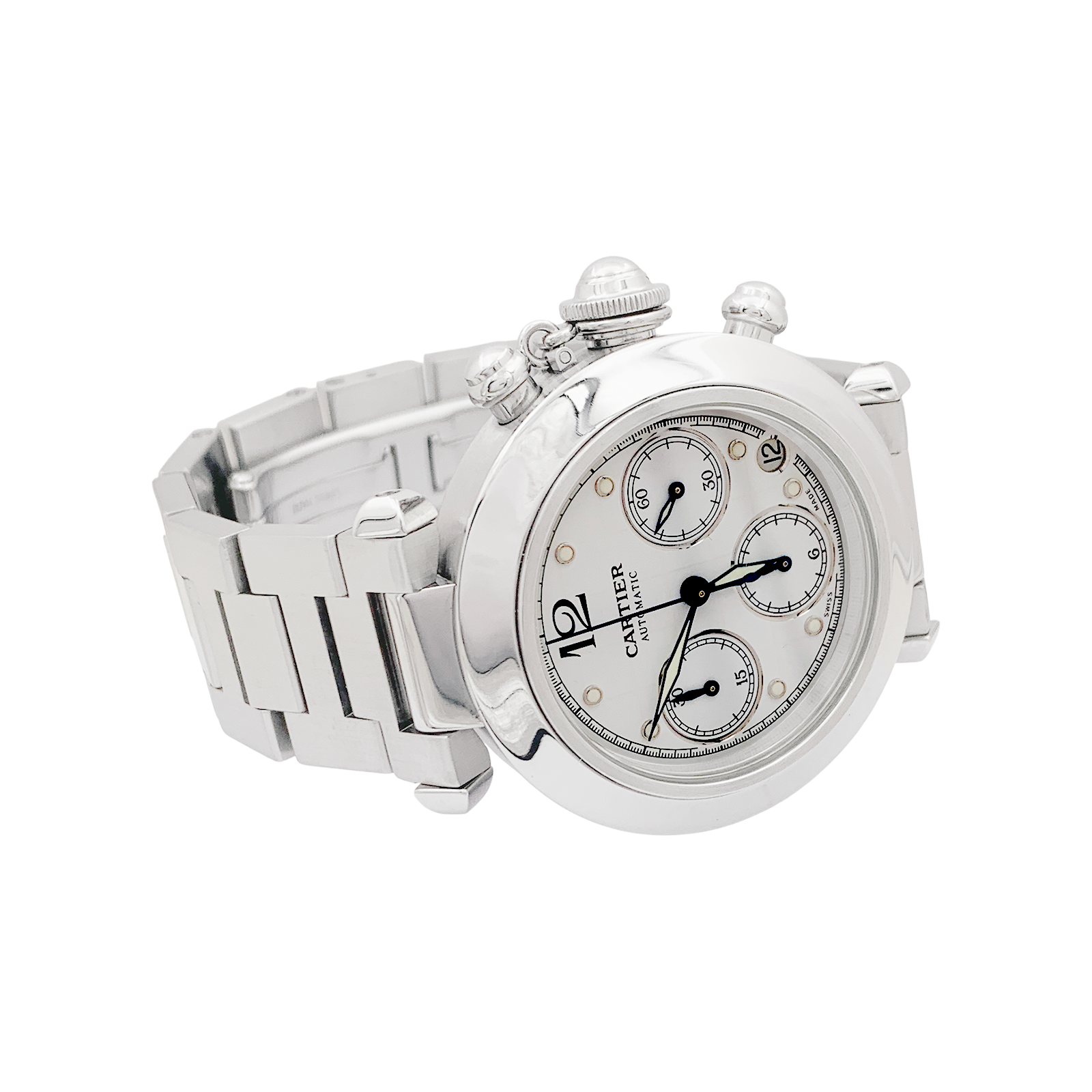 Montre Cartier "Pasha" acier. 2