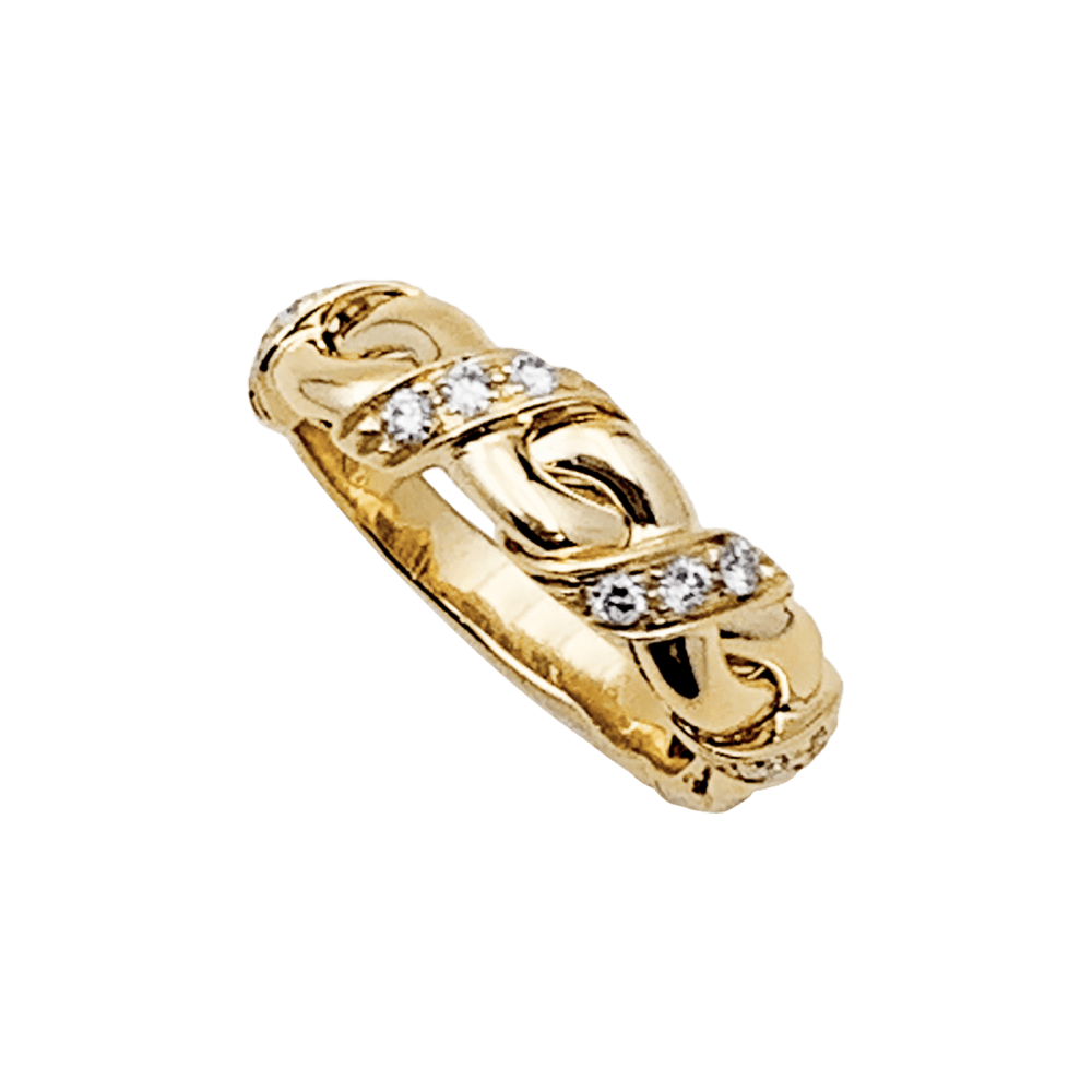 Bague Chaumet, "Tresse", or jaune et diamants. 2