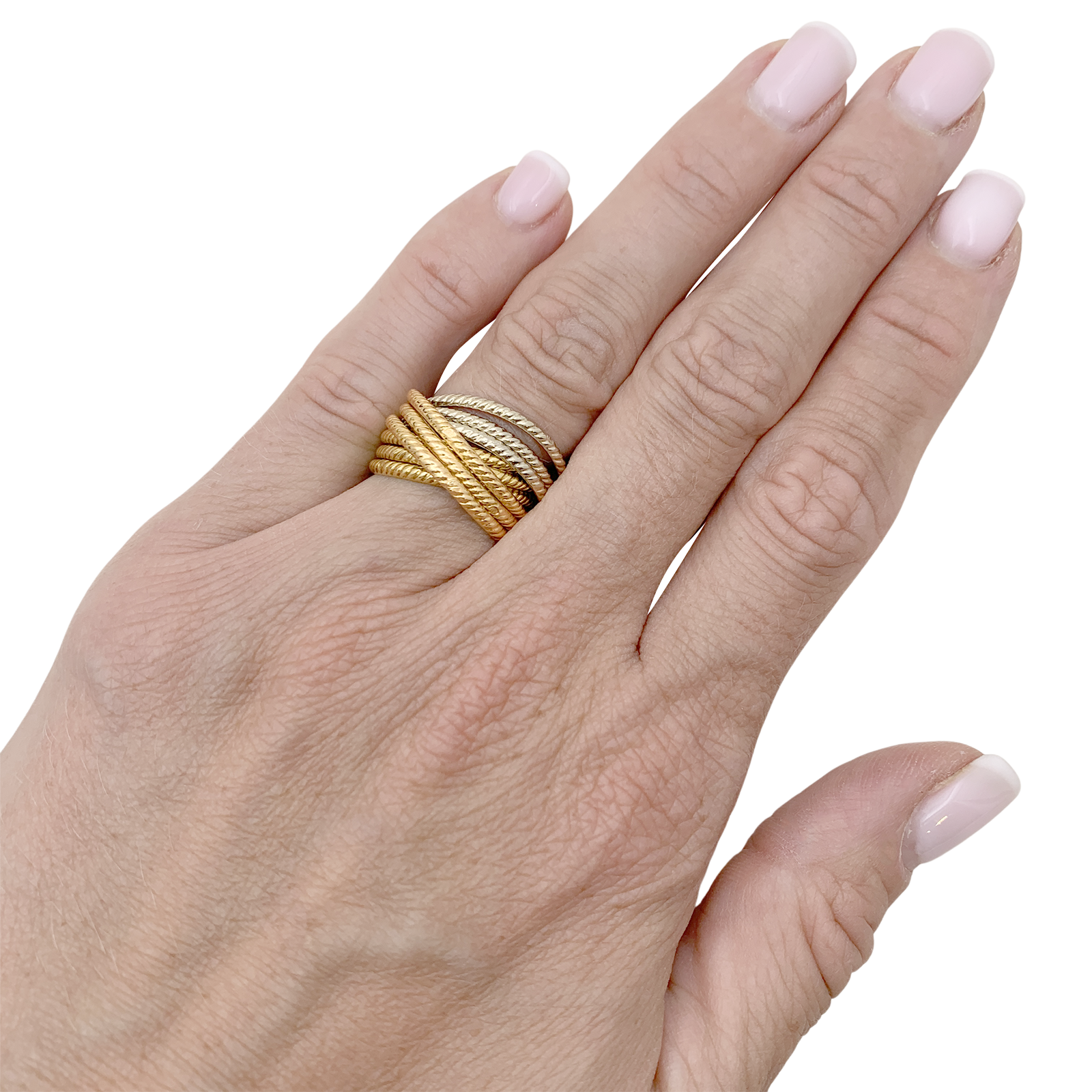 Bague multi-jonc trois ors. 5