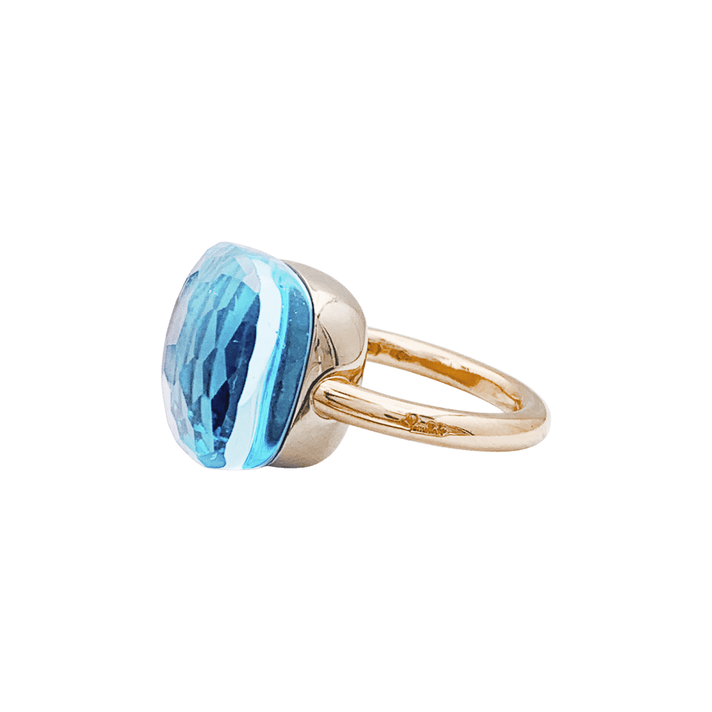 Bague Pomellato, "Nudo Maxi", deux ors et topaze bleue. 5