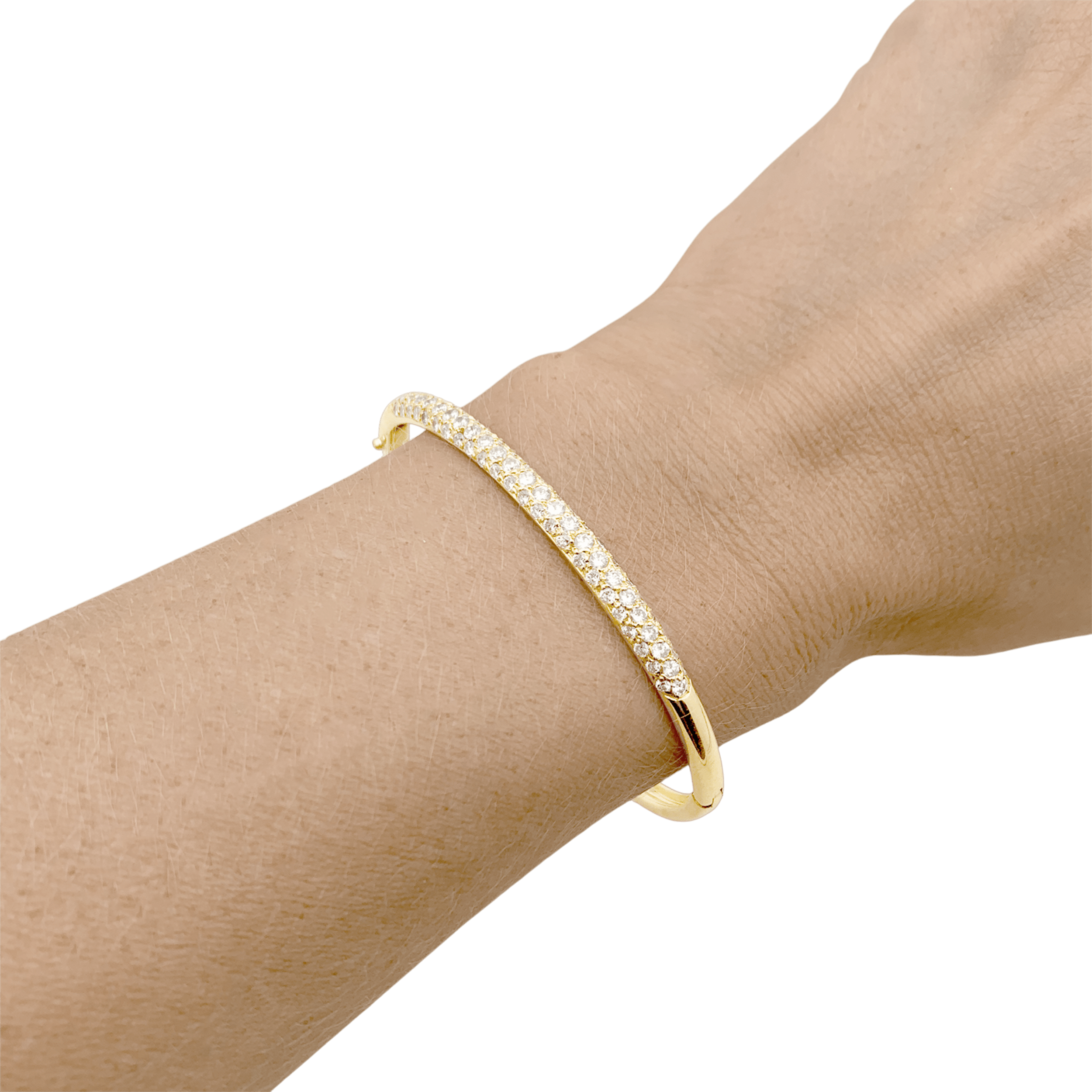 Bracelet jonc en or jaune et diamants. 6