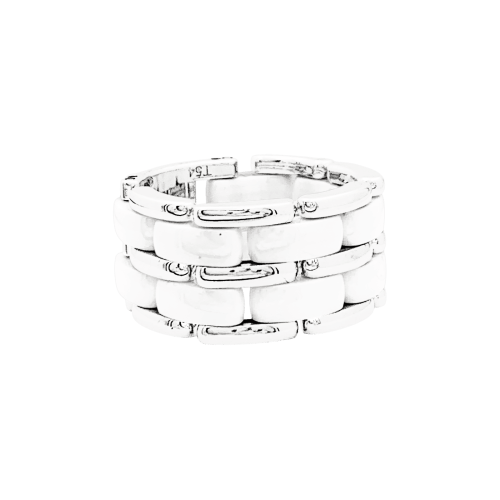 Bague Chanel "Ultra", céramique blanche et or blanc. 2